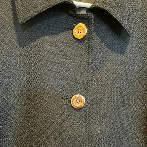Tahari Black Boucle Jacket Gold-Tone Button, 14W - Picture 7 of 14